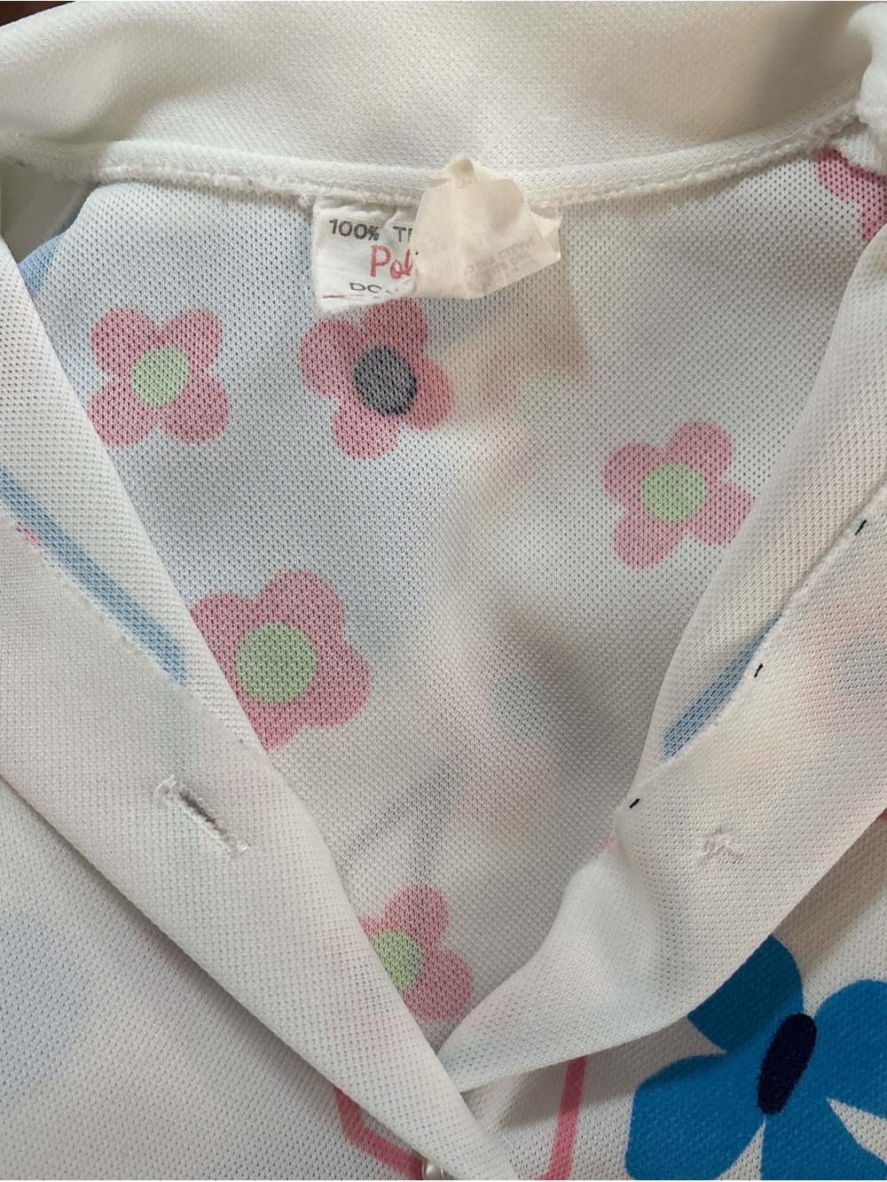 VTG 70s Funky Collared Shirt with Butterfly and Flower Print - Picture 4 of 7